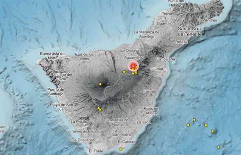 Continúa la sismicidad en la zona de Pico Viejo (Tenerife): 20 terremotos desde el lunes