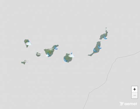Cielos nubosos y lloviznas dispersas a primera hora este domingo en Canarias