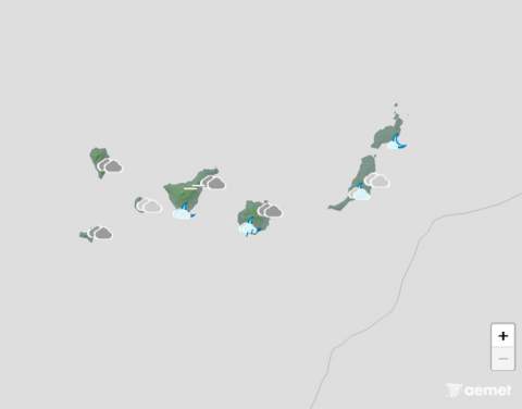 Lluvia débil, temperaturas sin cambios y alisio moderado a fuerte el miércoles en Canarias