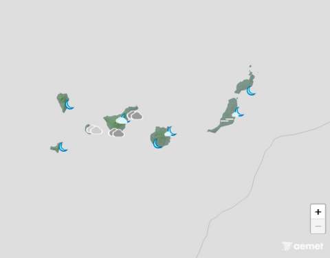 Lluvia débil, calima ligera en altura y temperaturas en descenso este martes en Canarias