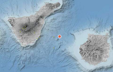 Registran un terremoto de magnitud 3,5 en el Volcán de Enmedio, sentido en Tenerife