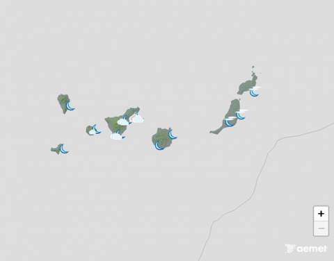 Posibles lluvias débiles en el interior de las islas montañosas y temperaturas en descenso