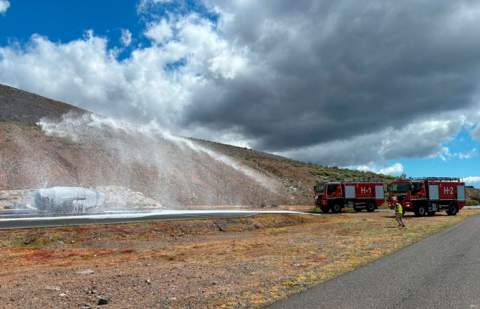 El Aeropuerto de La Gomera realiza un simulacro de accidente para verificar su respuesta