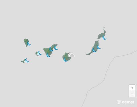 Temperaturas y viento en descenso este miércoles en Canarias, si bien pueden llegar a 34ºC