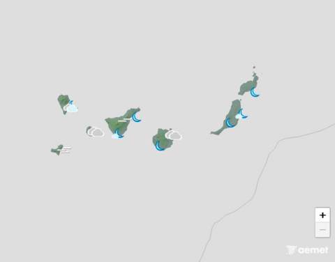 Nubosidad, viento moderado y máximas en alza en medianías y cumbres el martes en Canarias