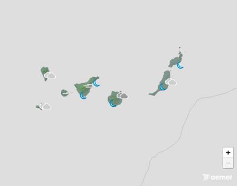 Intervalos nubosos, temperaturas sin cambios y viento moderado este domingo en Canarias