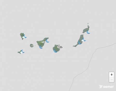 Cielos nubosos, temperaturas con pocos cambios y viento moderado este martes en Canarias