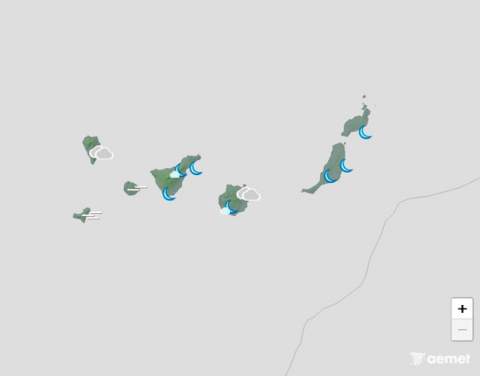 Temperaturas en descenso aunque llegando a 30 grados localmente este martes en Canarias