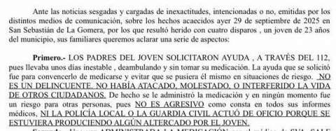 Comunicado de la familia de Aitor Peraza