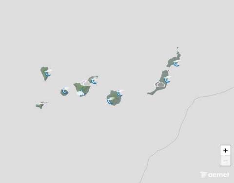 Anuncian intervalos de nubes altas y bajas, posibles lluvias débiles y viento flojo