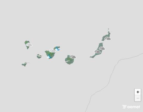 Intervalos nubosos, temperaturas con pocos cambios y viento flojo este jueves en Canarias