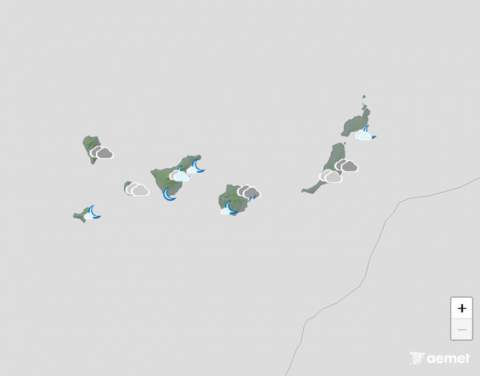 Lluvias persistentes este domigo en las medianías de las islas occidentales y Gran Canaria