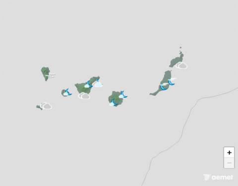 Intervalos nubosos, sin descartar lluvia, y temperaturas sin cambios el sábado en Canarias