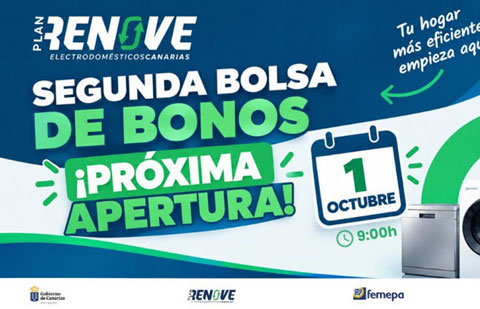 Canarias activa mañana más de 800.000 euros en nuevos bonos del Plan Renove de Electrodomésticos