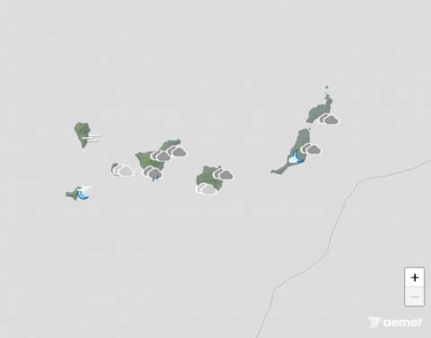 Calima en medianías y cumbres, nubosidad baja y lluvias en islas occidentales este martes