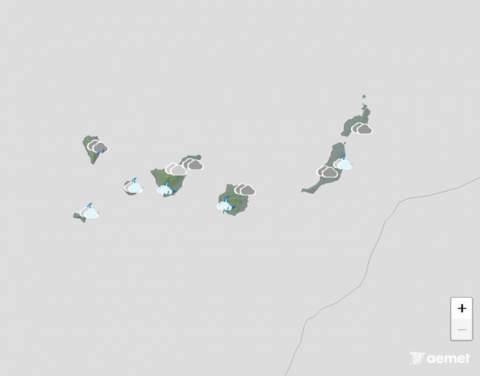 Vientos fuertes a rachas en un lunes con lluvias inicialmente intensas en Canarias