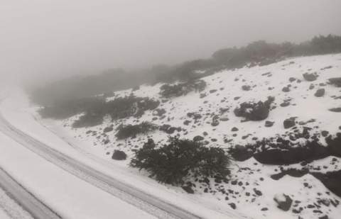 La cumbre de Gran Canaria registra nieve y granizo en cotas más bajas a las previstas